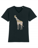 Giraffe Ceramic Ornament Tricou mânecă scurtă guler V Bărbat Presenter