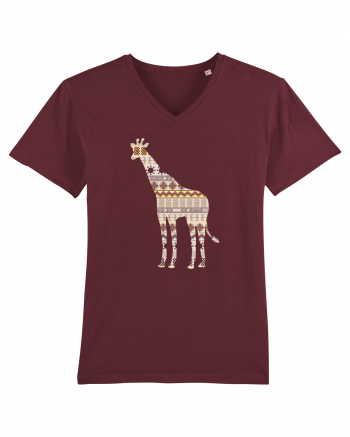 Giraffe Ceramic Ornament Burgundy