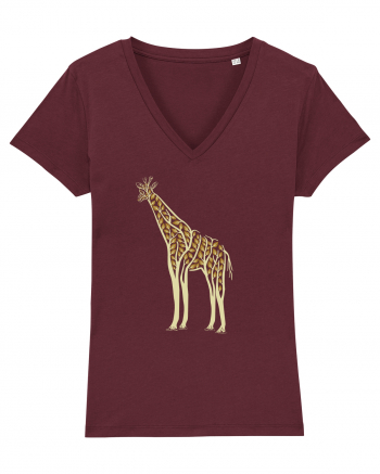 Giraffe Tree Burgundy