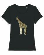 Giraffe Tree Tricou mânecă scurtă guler larg fitted Damă Expresser