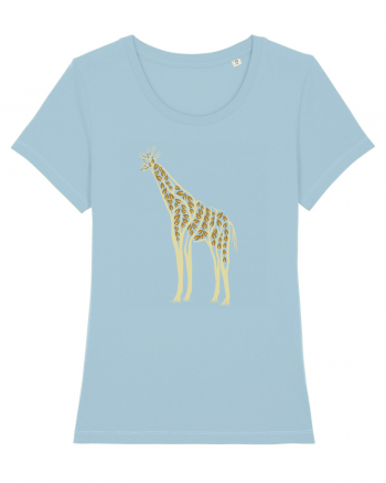 Giraffe Tree Sky Blue