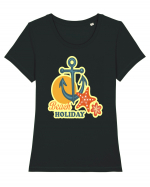 Beach Holiday Tricou mânecă scurtă guler larg fitted Damă Expresser