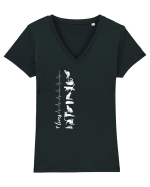 Nouă Vieți de Pisică Tricou mânecă scurtă guler V Damă Evoker
