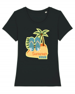 Beach Summer Party Tricou mânecă scurtă guler larg fitted Damă Expresser