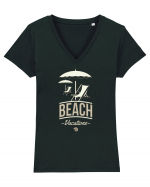 Beach Vacations Tricou mânecă scurtă guler V Damă Evoker