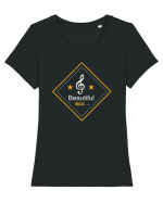 Beautiful Music Tricou mânecă scurtă guler larg fitted Damă Expresser