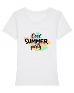 Cool Summer Party Tricou mânecă scurtă guler larg fitted Damă Expresser