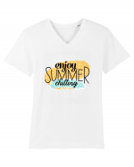 Enjoy Summer Chilling Tricou mânecă scurtă guler V Bărbat Presenter