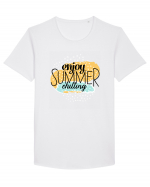 Enjoy Summer Chilling Tricou mânecă scurtă guler larg Bărbat Skater