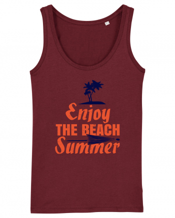 Enjoy The Beach Summer Burgundy