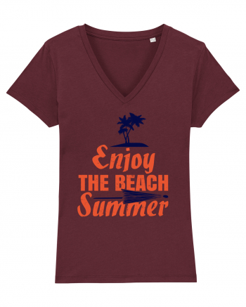 Enjoy The Beach Summer Burgundy