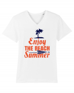 Enjoy The Beach Summer Tricou mânecă scurtă guler V Bărbat Presenter