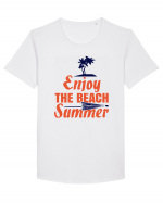 Enjoy The Beach Summer Tricou mânecă scurtă guler larg Bărbat Skater