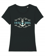 Enjoy The Travel Tricou mânecă scurtă guler larg fitted Damă Expresser