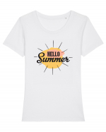 Hello Summer Tricou mânecă scurtă guler larg fitted Damă Expresser