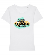 Hello Summer Adventure Tricou mânecă scurtă guler larg fitted Damă Expresser