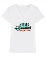 Hello Summer Vacation Tricou mânecă scurtă guler V Damă Evoker