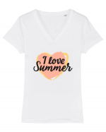 I Love Summer Tricou mânecă scurtă guler V Damă Evoker