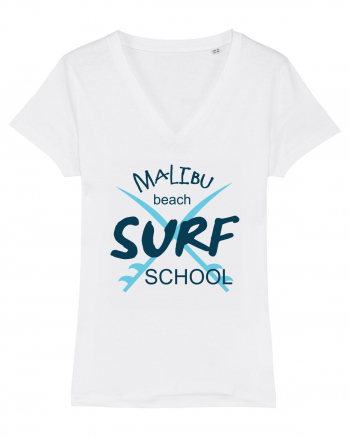 Malibu beach surf school White