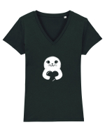 Pui de Focă Iubareț Tricou mânecă scurtă guler V Damă Evoker
