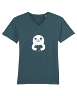 Pui de Focă Iubareț Tricou mânecă scurtă guler V Bărbat Presenter