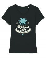 Retro Beach Cafe 1977 Tricou mânecă scurtă guler larg fitted Damă Expresser