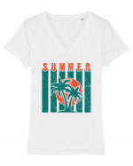 Retro Summer Sunset Tricou mânecă scurtă guler V Damă Evoker