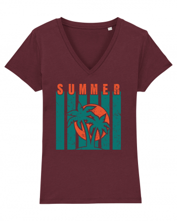 Retro Summer Sunset Burgundy