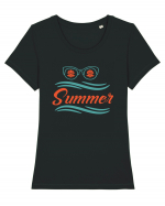 Summer Tricou mânecă scurtă guler larg fitted Damă Expresser