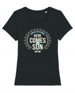 Summer Here Comes The Sun Tricou mânecă scurtă guler larg fitted Damă Expresser