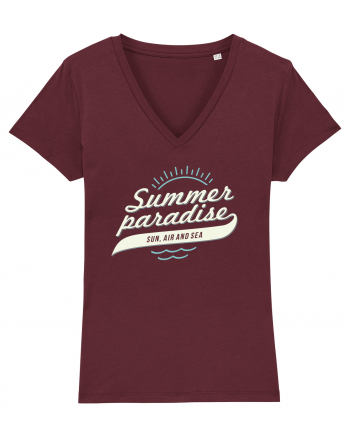 Summer Paradise Sun Air Sea Burgundy