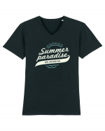 Summer Paradise Sun Air Sea Tricou mânecă scurtă guler V Bărbat Presenter