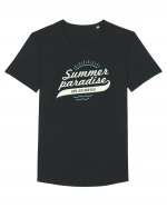 Summer Paradise Sun Air Sea Tricou mânecă scurtă guler larg Bărbat Skater