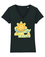 Summer Party Boat Tricou mânecă scurtă guler V Damă Evoker
