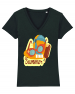 Summer Time Tricou mânecă scurtă guler V Damă Evoker