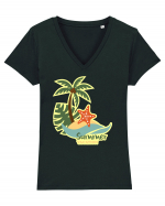 Summer Vacation Tricou mânecă scurtă guler V Damă Evoker