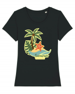 Summer Vacation Tricou mânecă scurtă guler larg fitted Damă Expresser