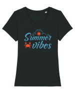 Summer Vibes Tricou mânecă scurtă guler larg fitted Damă Expresser