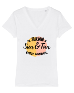 Sun & Fun Tricou mânecă scurtă guler V Damă Evoker