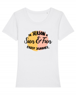 Sun & Fun Tricou mânecă scurtă guler larg fitted Damă Expresser