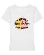 Sun & Fun Tricou mânecă scurtă guler larg fitted Damă Expresser