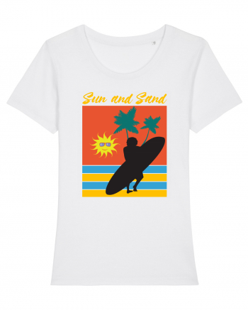 Sun And Sand Surfing Time White