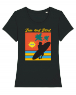 Sun And Sand Surfing Time Tricou mânecă scurtă guler larg fitted Damă Expresser