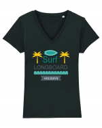 Surf Longboard Tricou mânecă scurtă guler V Damă Evoker