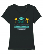 Surf Longboard Tricou mânecă scurtă guler larg fitted Damă Expresser