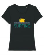 Surf Tricou mânecă scurtă guler larg fitted Damă Expresser