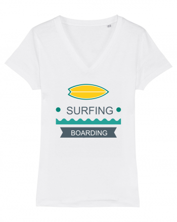 Surfing Boarding White