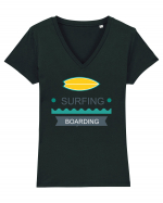 Surfing Boarding Tricou mânecă scurtă guler V Damă Evoker