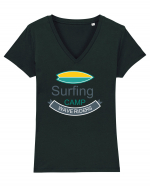 Surfing Camp Tricou mânecă scurtă guler V Damă Evoker