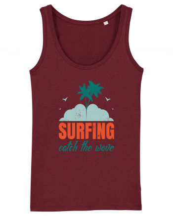 Surfing Catch The Wave Burgundy